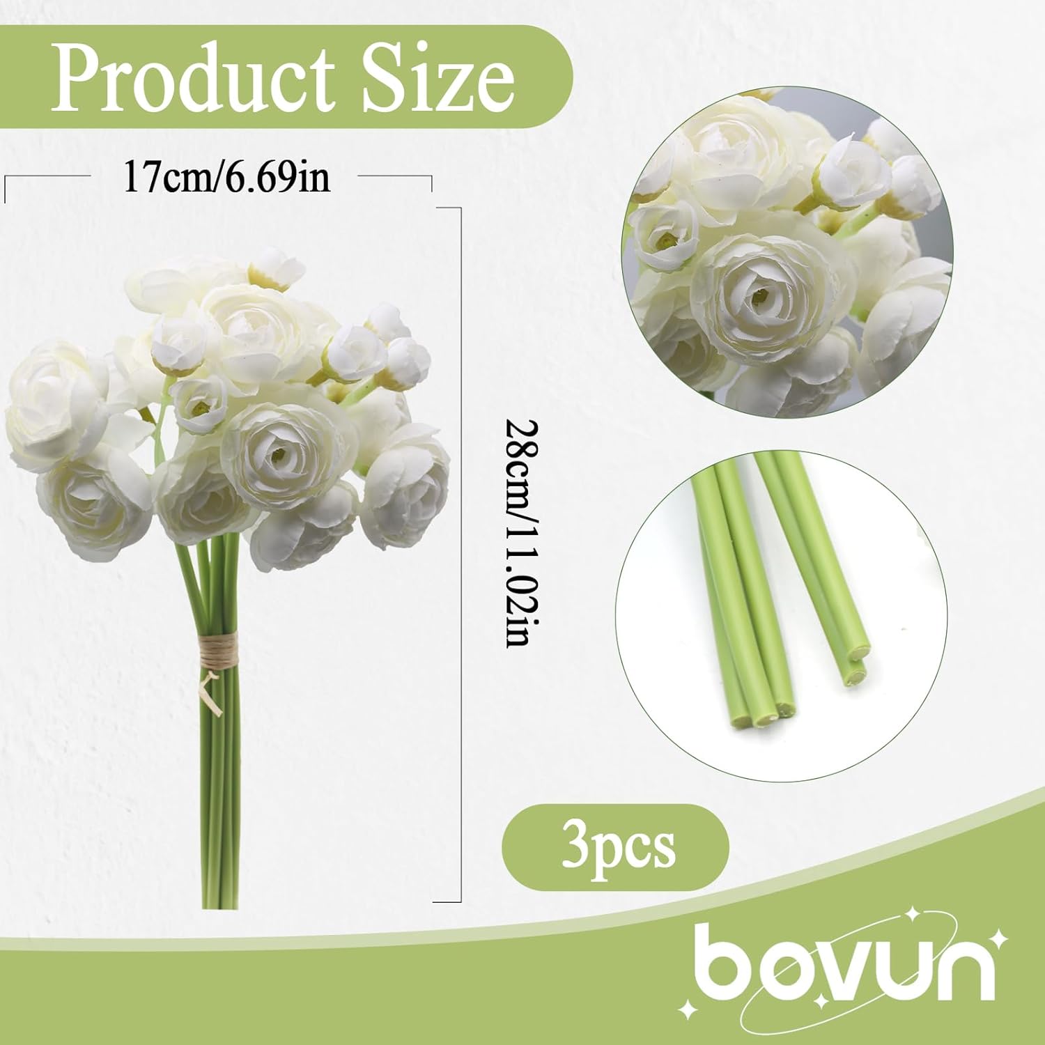 18Pcs Mini Silk Ranunculus Flowers, Fake White Ranunculus Stems For Wedding Bouquets, Centerpieces, Bridal Shower & Valentine’S Day Decor, Diy Floral Crafts