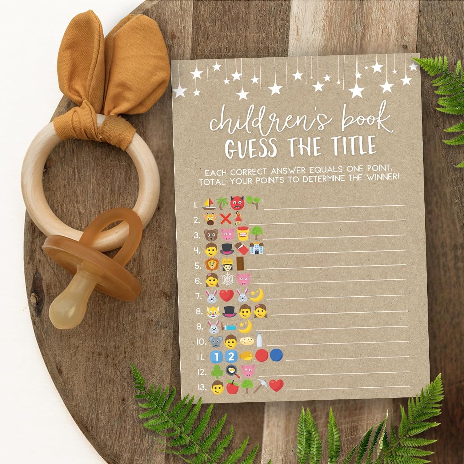 Baby Shower Games For Boy Or Girl – Guess The Children’S Book Title Game, Rustic Kraft Country Barn Design, 50 Cards