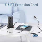 12 Outlet Power Strip Tower 4 USB Ports 1 USB C 6.5FT Cord