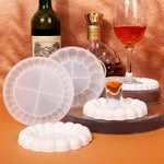 2Pcs Bubble Tray Resin Mold, Silicone Tray Coaster Mold Epoxy Resin Casting Mould Cute Jewelry Trinket Plate Candle Holder Mold Diy Resin Polymer Clay Art Craft Supplies Home Decor Ideal Gift