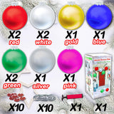 10 Pcs Outdoor Christmas Decorations, 11 Inch Large Inflatable Christmas Balls, Christmas Ornaments Decor For Front Door