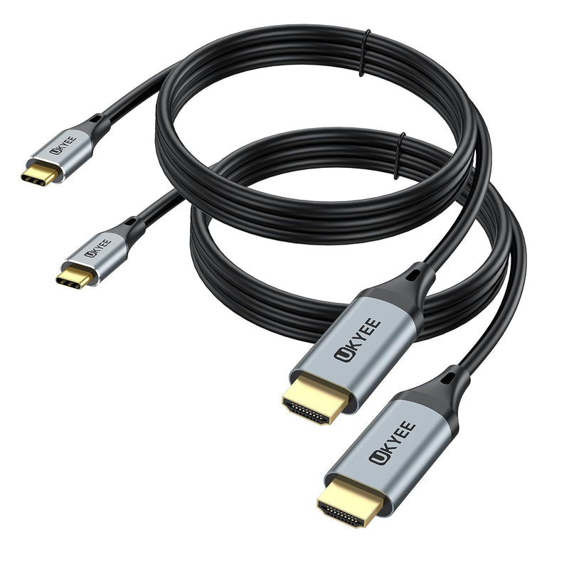 Usb C To Hdmi Cable 6Ft 2-Pack, 4K@60Hz Usb Type-C To Hdmi 6 Feet, Usbc To Hdm