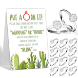 Put A Ring On It Bridal Shower Games With Rings-One Sign And 50 Rings, Don'T Say Bride Or Wedding Game, Bridal Shower And Wedding Shower Games For Guests, Mexican Cactus Weddings Engagement Bachelorette Decorations-Lb5