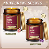 2 Pcs Christmas Candle Gifts 3.5Oz Soy Wax Gold Foil Label Mother'S Birthday Gift Scented Candles For Mom From Daughter Son, Funny Birthday Thanksgiving For Mom