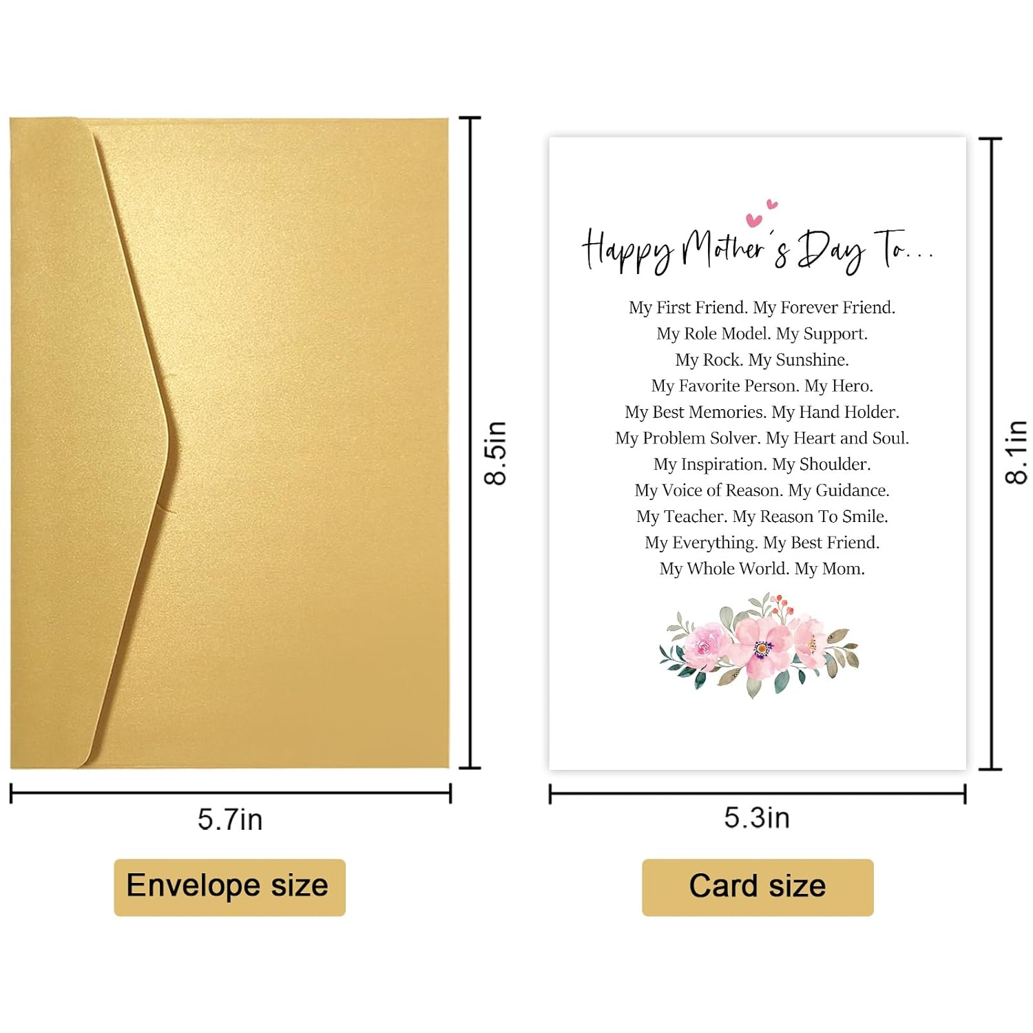 Poem Mother'S Day Card From Daughter Son, Sweet Flower Mothers Day Card For Mommy, Happy Mother'S Day To My Best Mom