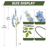 3.9Ft Wisteria Artificial Flowers, 4Pcs Wisteria Hanging Flowers, Silk Blue Flower With Long Stem For Tall Vase Filling Wedding Wall Backdrop Centerpieces Home Decoration (Blue)