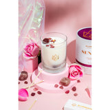 Luxury Glass Jar Candle, 14 Oz, Sensual - Strawberry Quartz Crystal Infused - Scents Of Star Anise, Rose, Sichuan Pepper & White Musk - Coconut Wax, Essential Oils, Dr. Developed
