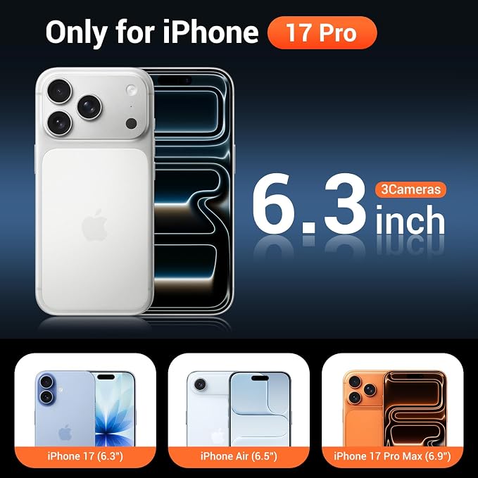 Black Case for iPhone 18 Pro and iPhone 17 Pro Protective Cover