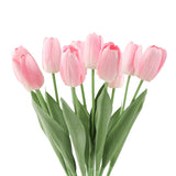 10Pcs Pink Artificial Tulips Silk Flowers, Fake Tulips, Faux Flowers Decoration For Vase, Wedding, Party, Kitchen, Flowers Backdrop, Office, Home, Bedroom, Table Centerpiece Decor