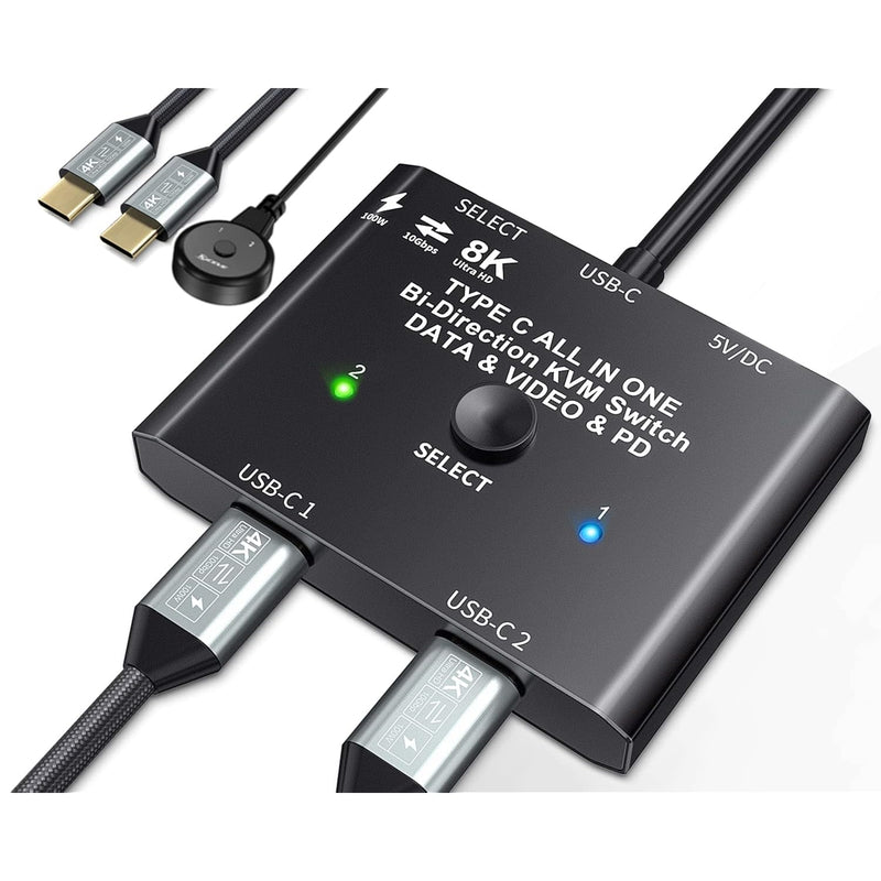 Usb C Switch,Bi-Directional Usb C Switcher 2 Computers, Usb Type C Kvm Switch