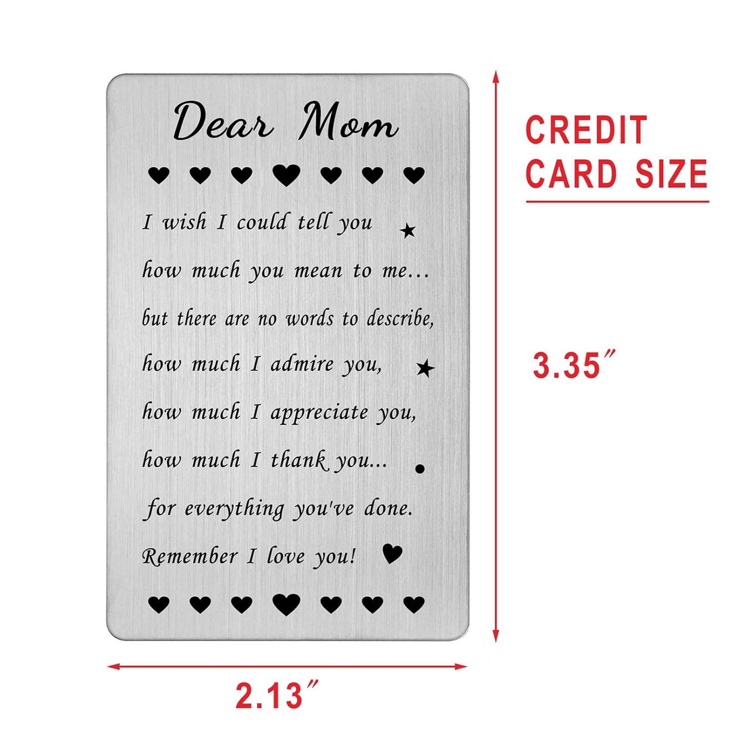 Mom Christmas Cards - I Love My Mom Gifts, Mother Birthday Card From Daughter Son, Mothers Day Presents