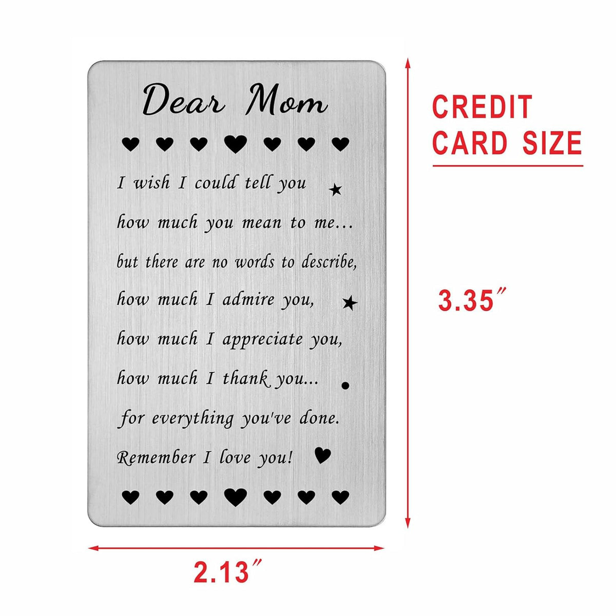 Mom Christmas Cards - I Love My Mom Gifts, Mother Birthday Card From Daughter Son, Mothers Day Presents