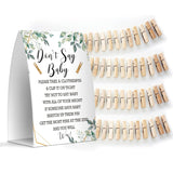 Don'T Say Baby Set - One 5X7 Sign And 50 Mini Clothespins, Baby Shower Games, Baby Shower Decoration, Gender Neutral Baby Shower - Msjb009