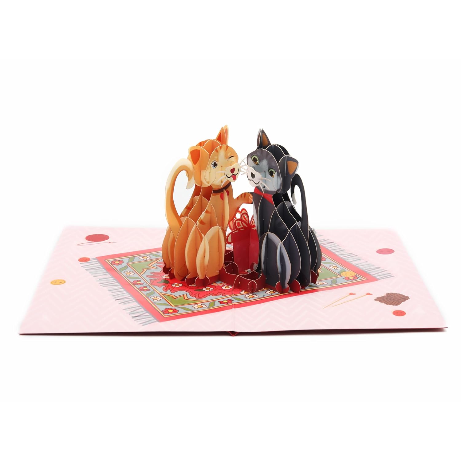 Love Cats Valentines Day 3D Greeting Pop Up Card, Happy Cat Birthday Card, Anniversary, Thinking Of You, Just Because, Congratulations, Mother'S Day - Kitten, Funny, Cute - For Cat Lover, Wife,