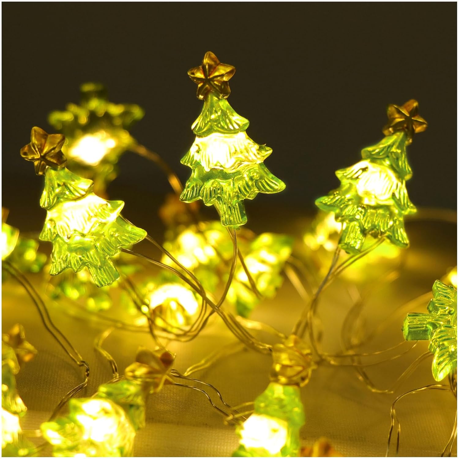 Christmas Tree Shaped Led String Lights 10Ft 30 Leds Christmas Decorations Party Fairy Lights Battery Operated Copper Wi
