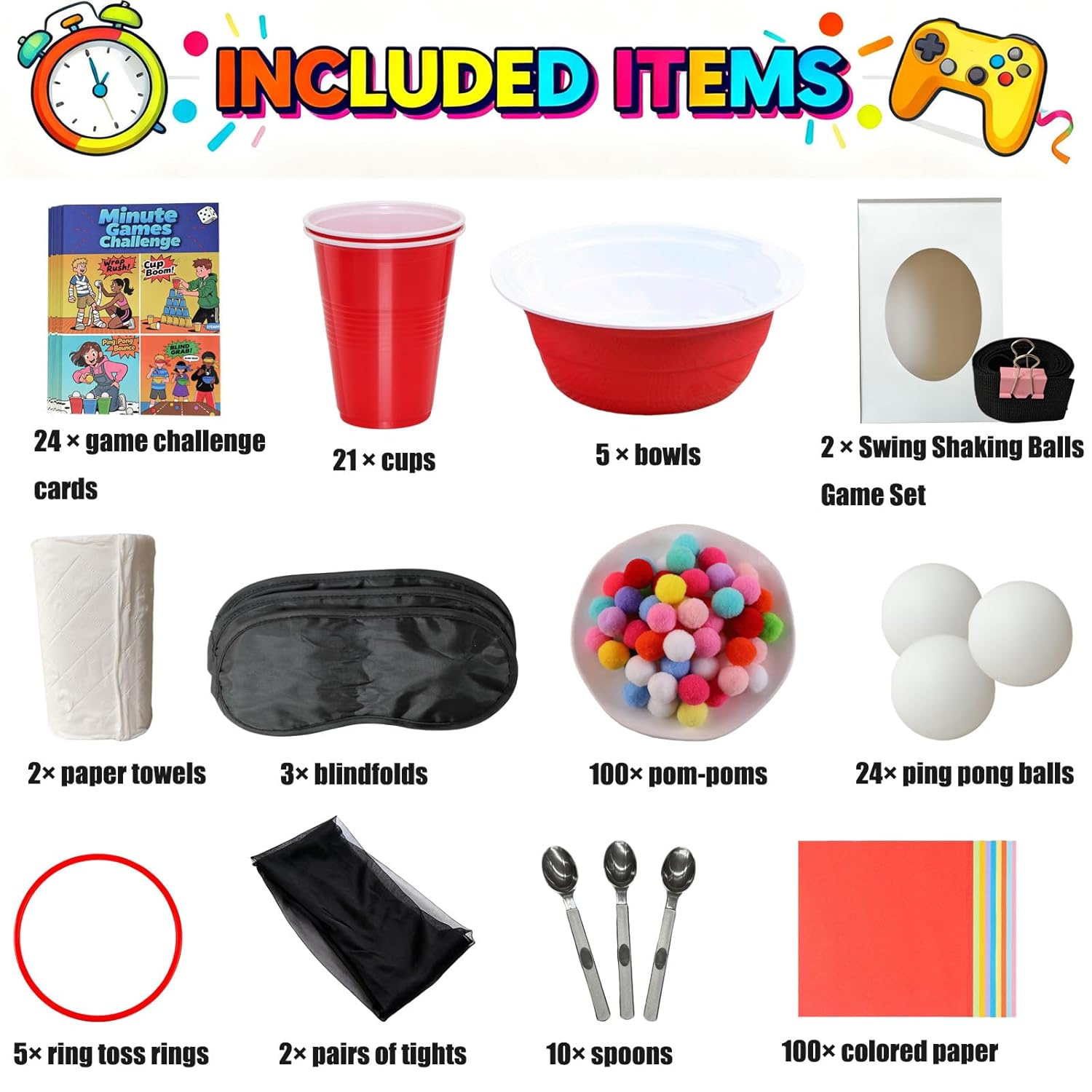 Minute Challenges Games For Birthday Party Christmas Family Game Night Gathering 24 Day Advent Calendar Games Classroom Team Building Games For 2-12 Players