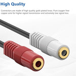 3.5Mm Stereo To Dual Mono Cable, 2 Pack 6Inch 1/8" Trs Male To 2 Ts Mono Female Adapter Gold-Plated Connector Audio Y Splitter Cord For Headphone, Speaker
