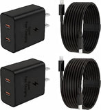 2 Pack 45W USB C Fast Charger with 6FT Cable for Samsung iPhone & Android