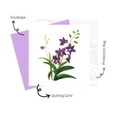 Purple Orchid With Deepest Sympathy Card, Condolences Greeting Card For Loss Of Mother, Father, Pet, Quilling Quilled Card With Envelop For Grief And Loss, Thinking Of You (Purple Orchid)