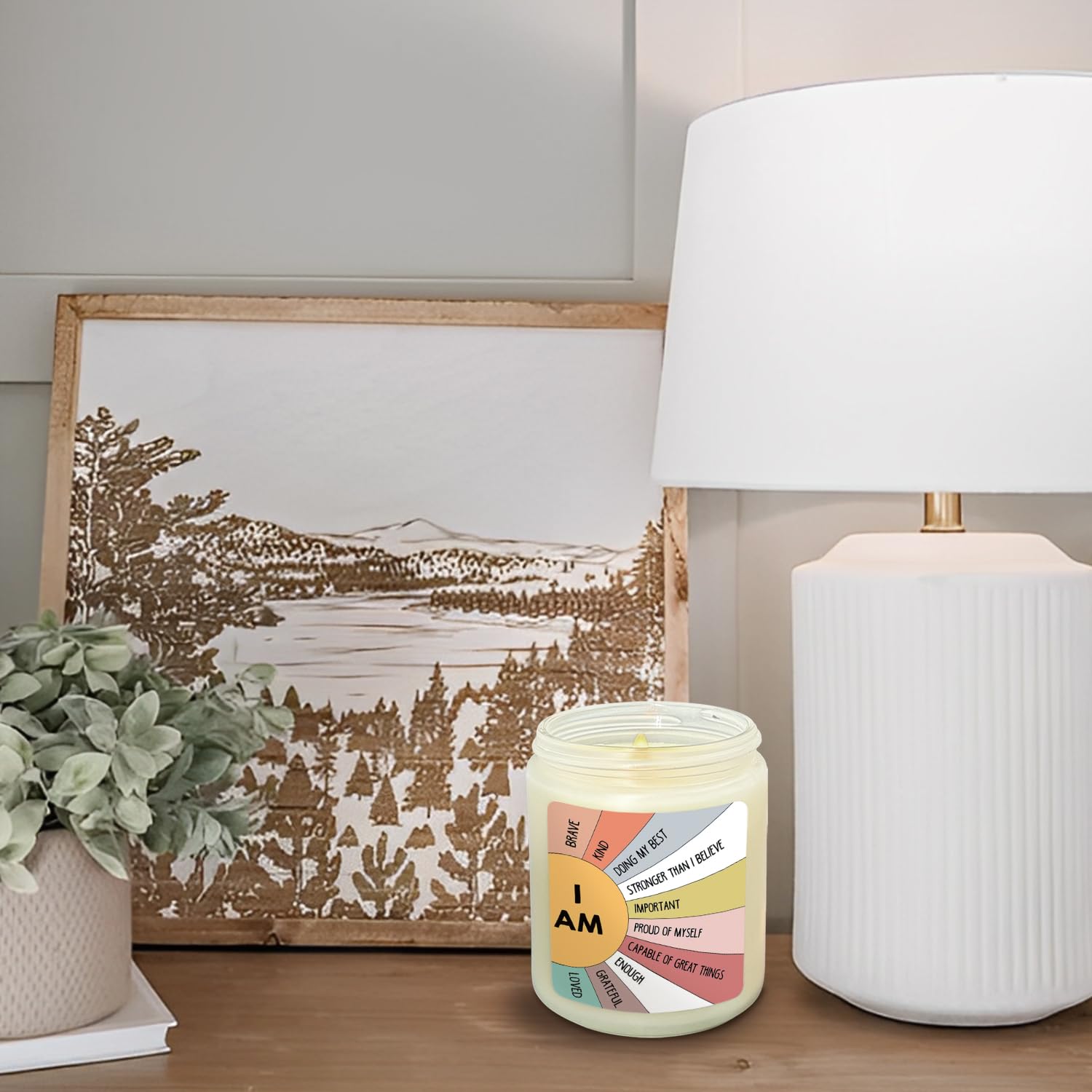 Boho Candles,Best Friend Candle For Women, Inspirational Gifts For Women Friends Teen Girls, I Am Kind Brave Positive Affirmations Scented Candles, Boho Sunshine Candle