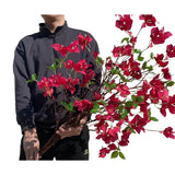 Artificial Bougainvillea Flower Branches Silk Bougainvillea Stems With Dried Tree Twigs Real Touch Faux Greenery Stems For Home Indoor Outdoor Decor Floral Bouquet Arrangements (Fuchsia - Pack Of 4)