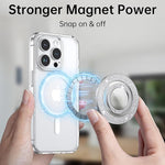 Magnetic Bling Phone Ring Holder for MagSafe - 360° Rotation, Glitter Silver