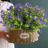 Artificial Flowers Outdoor Plastic 8 Branches Faux Plastic Corn-Flower Greenery Shrubs Plants Indoor Outside Hanging Planter Kitchen Home Wedding Office Garden Decor (Purple)