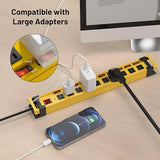 Heavy Duty Metal Surge Protector Power Strip 10 Outlets Individual Switches 9FT Extension Cord 3300J