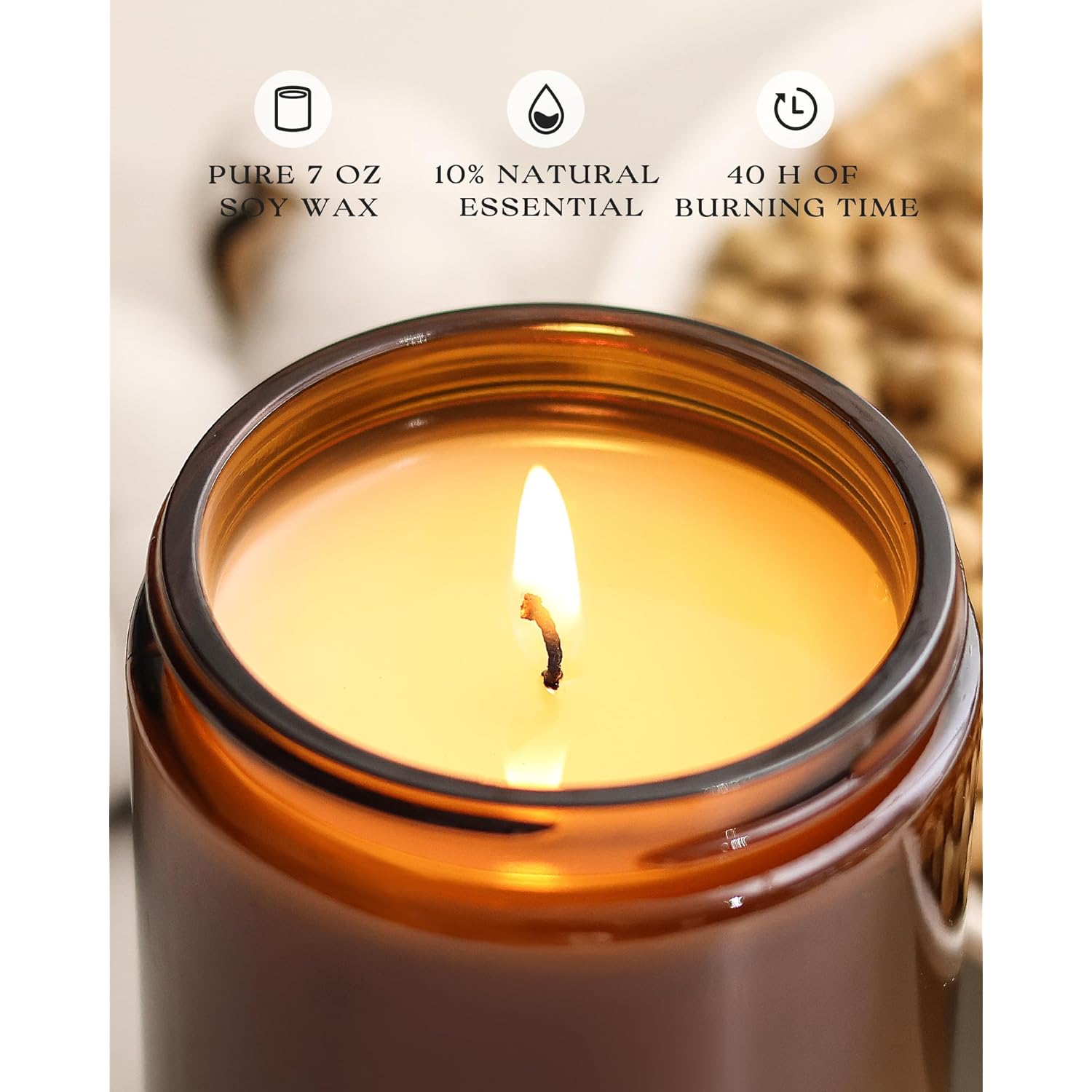 Candles Set - 6Pc Scented Candles, Soy Candle, Aromatherapy Candle, Soy Wax Candle, Candle For Home Scented, Lavender/Vanilla/Eucalyptus/Sage/Jasmine/Sandalwood