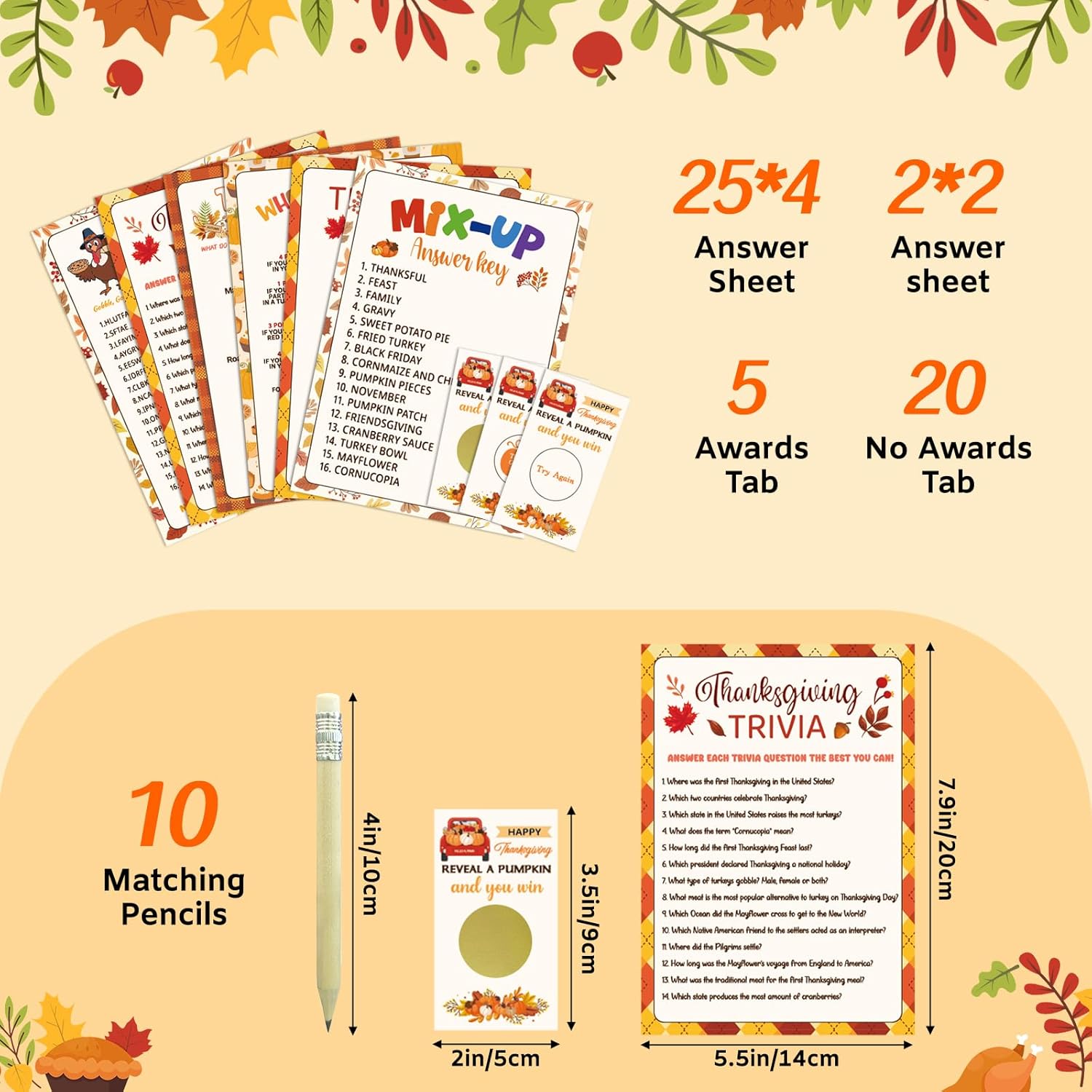 139 Pcs Thanksgiving Party Games Set Friendsgiving Game Decorations Turkey Trivia Scramble Activities Paper Cards For Adults Family Word Search Card Harvest Festival Fall Holiday Supplies Favors