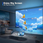 2024 Mini Projector, 1080P, WiFi Bluetooth, HDMI/USB/VGA, Home Theater Use