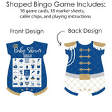 Big Dot of Happiness Royal Prince Charming - Picture Bingo Cards and Markers - Baby Shower Shaped Bingo Game - Set of 18