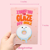 Funny Anniversary Cards For Husband Or Boyfriend - 'Glaze My Hole Donut' Naughty Birthday Card For Men - Dirty Valentine'S Day Card For Him - Inappropriate Birthday Card