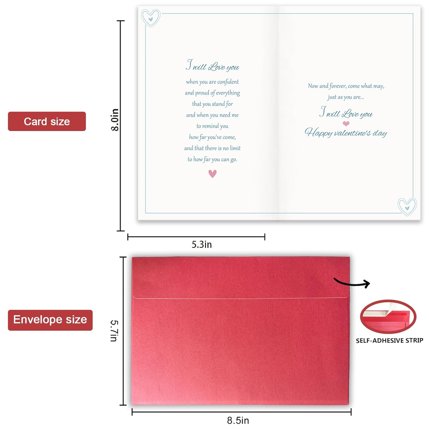Romantic Valentine'S Day Card For Him Her, Sweet Poem Love Card For Couples, I Will Love You Every Day