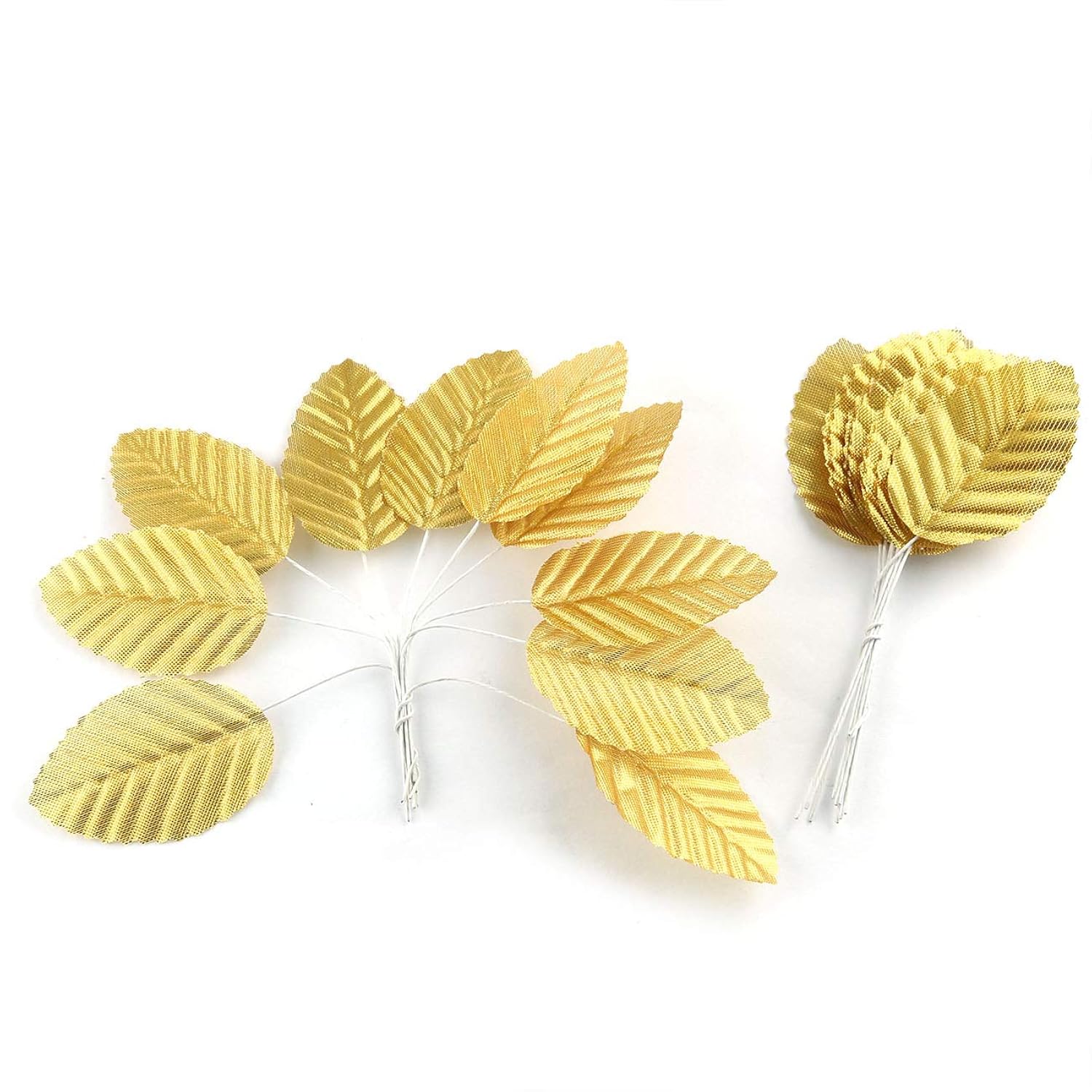 Silk Leaf 200Pcs Golden Artificial Leaves Diy Corsage Boutonniere Accessory For Diy Wedding Party Decor