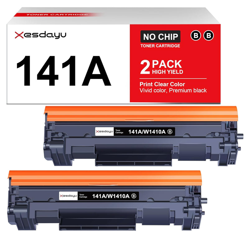 141A Toner, 2-Pack Black (No Chip) for LaserJet Pro M110w/M140w Printers