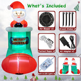 5.4Ft Christmas Inflatable Santa Claus Outdoor Decoration, Built-In Led Lights Liftable Design Santa Lifting Inside Chri