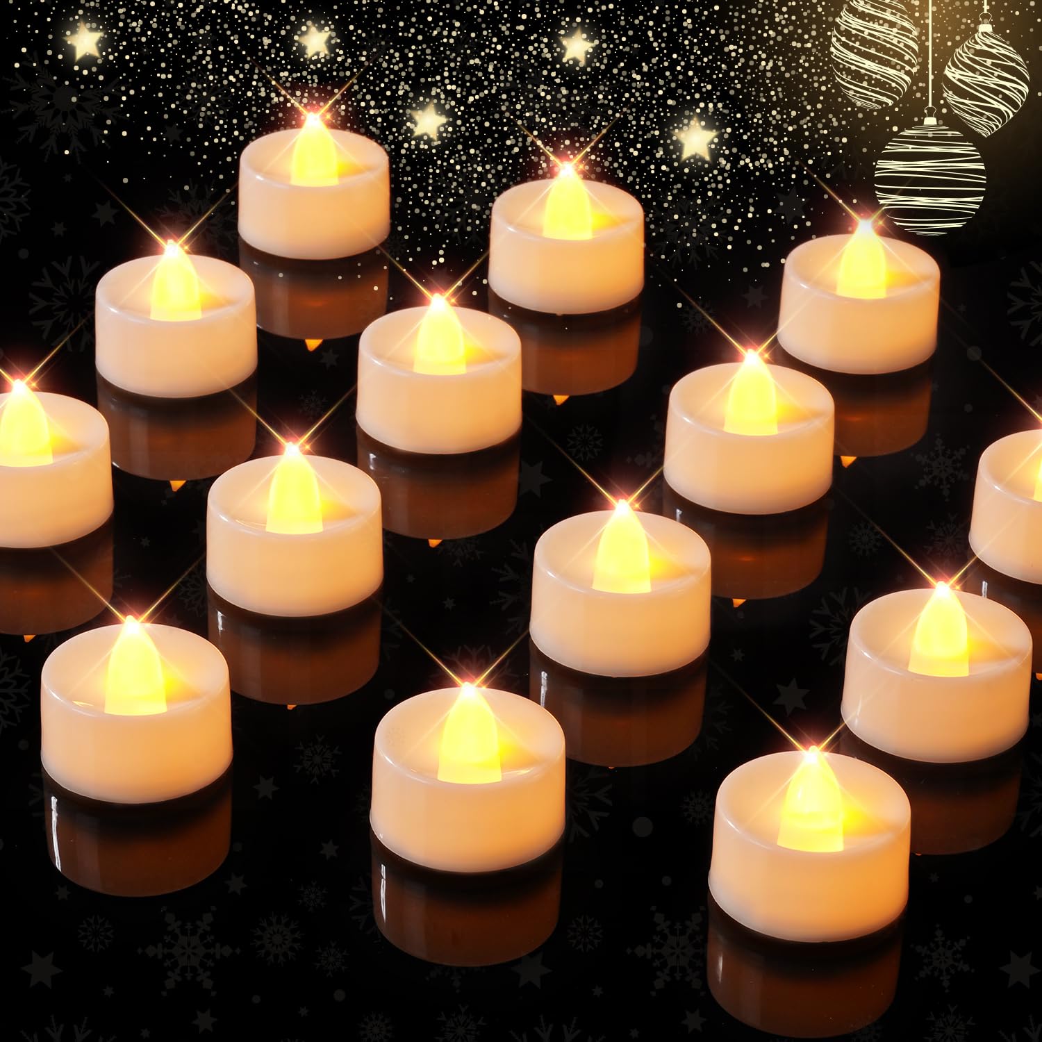 Flameless Tealights Candles With Timer,6 Hours On And 18 Hours Off In 24 Hours Cycle Automatically,Pack Of 12 Battery Operated Led Tea Lights Flickering Votive Candles Timer Warm Yellow Light