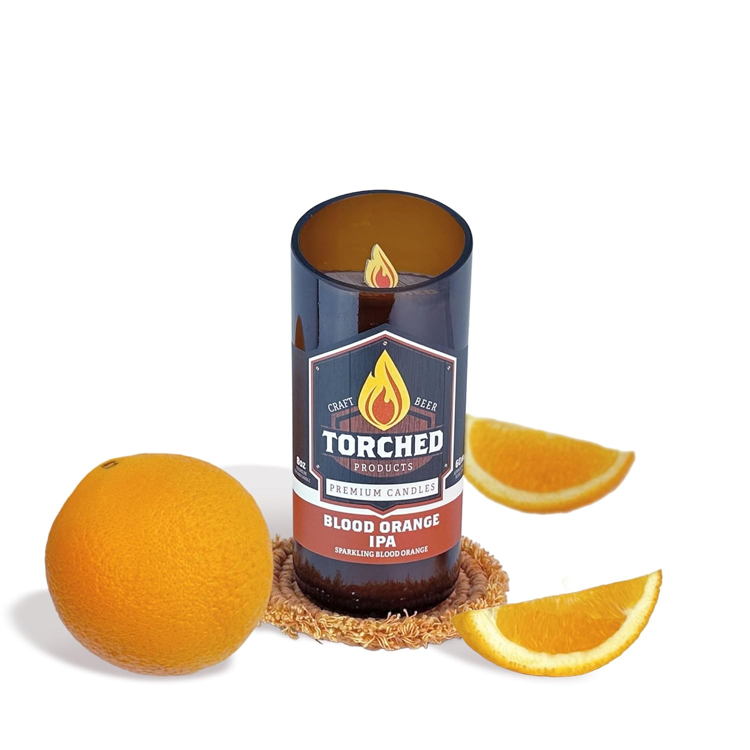 Beer Scented Candles | Natural Soy Wax Candle | Blood Orange Ipa Scent 8 Oz | Makes A Great Gift For Men, Beer Lovers, And Collectors | Bar Man-Cave Decor And Accessories