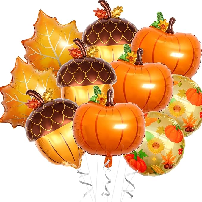 Thanksgiving Balloons Maple Pine Pumpkin Leaf Autumn Party Decorations Supplies