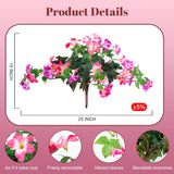 2 Pack Artificial Petunias Flowers - Realistic Fake Hanging Uv Resistant For Outside, Pink - Porch Garden Home Decor
