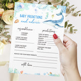 Baby Predictions & Advice For New Parents - Ocean Baby Shower Activity By Printed Party?Gender Neutral Ocean Animals Theme Baby Showers Game Set Of 50 Cards-1X