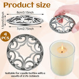 4 Pcs Candle Toppers To Burn Evenly Silver Jar Lid Scented Candles Accessories Gifts For Woman Supplies