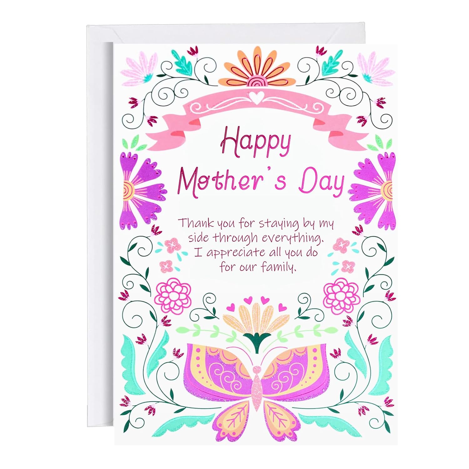 Happy Mother’S Day – Floral Mother’S Day Cards & Envelopes Greeting-Cards For Mother Grandmother Wife Women(C Style)