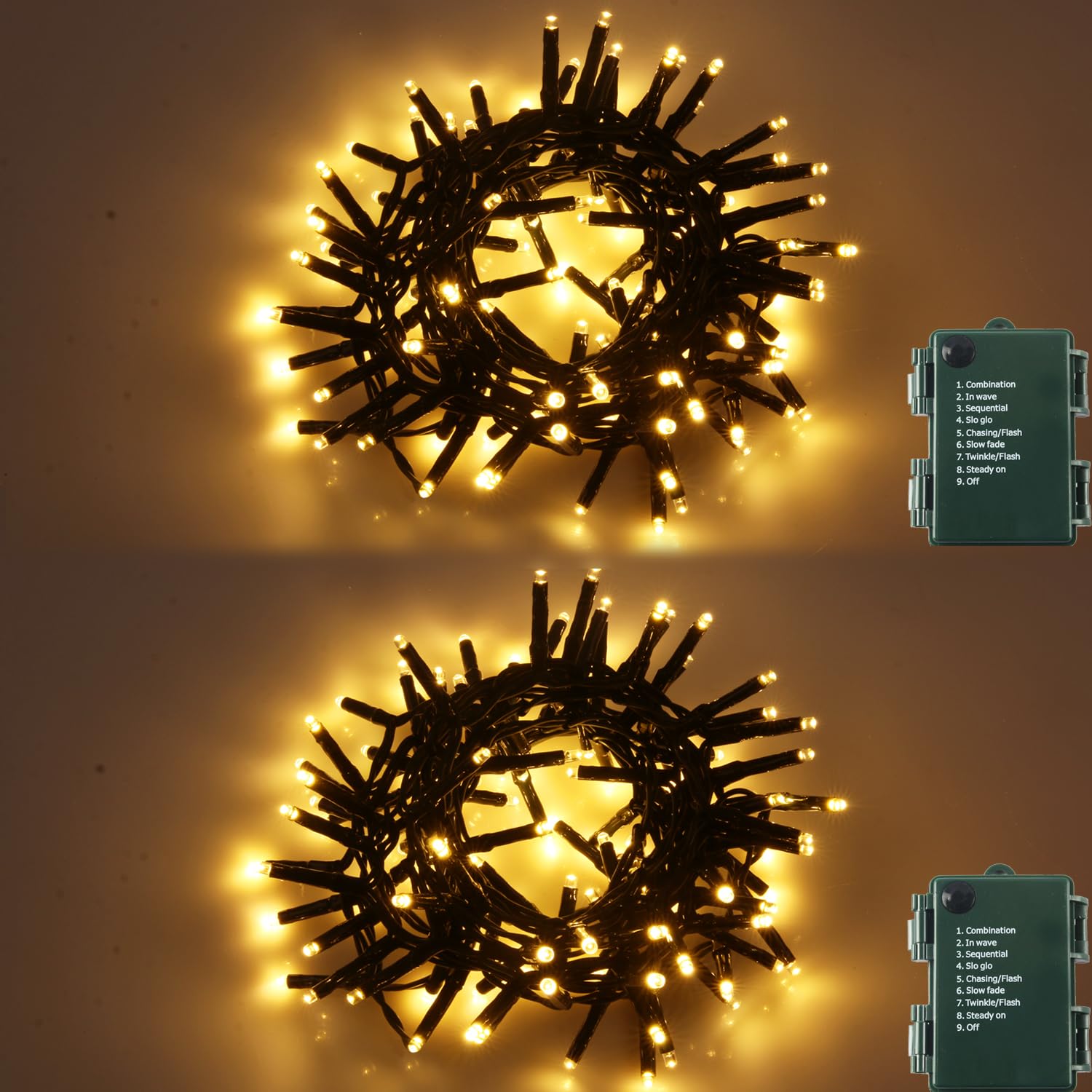 2 Pack 10.8Ft 120Led Christmas Fairy Lights, Twinkle Light Battery Operated With 8 Modes, Timer & Memory Function For In