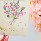 Happy Mother’S Day Greeting Cards With Envelopes 12Pcs Gold Foil Mothers Day Cards Bulk Flower Love Mom Cards Blank Inside