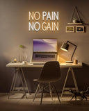 No Pain No Gain LED Neon Sign USB Dimmable Wall Light for Gym Office Man Cave Gamer Room Decor