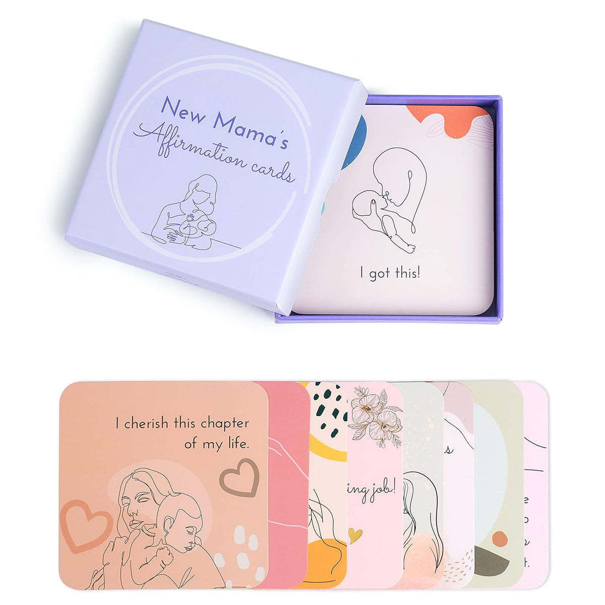 31 New Mom Affirmation Cards For Post Partum/Postpartum Self Care With Empowering Messages On The Verso Of Each Card | New Mom Essentials Gifts For Women After Birth