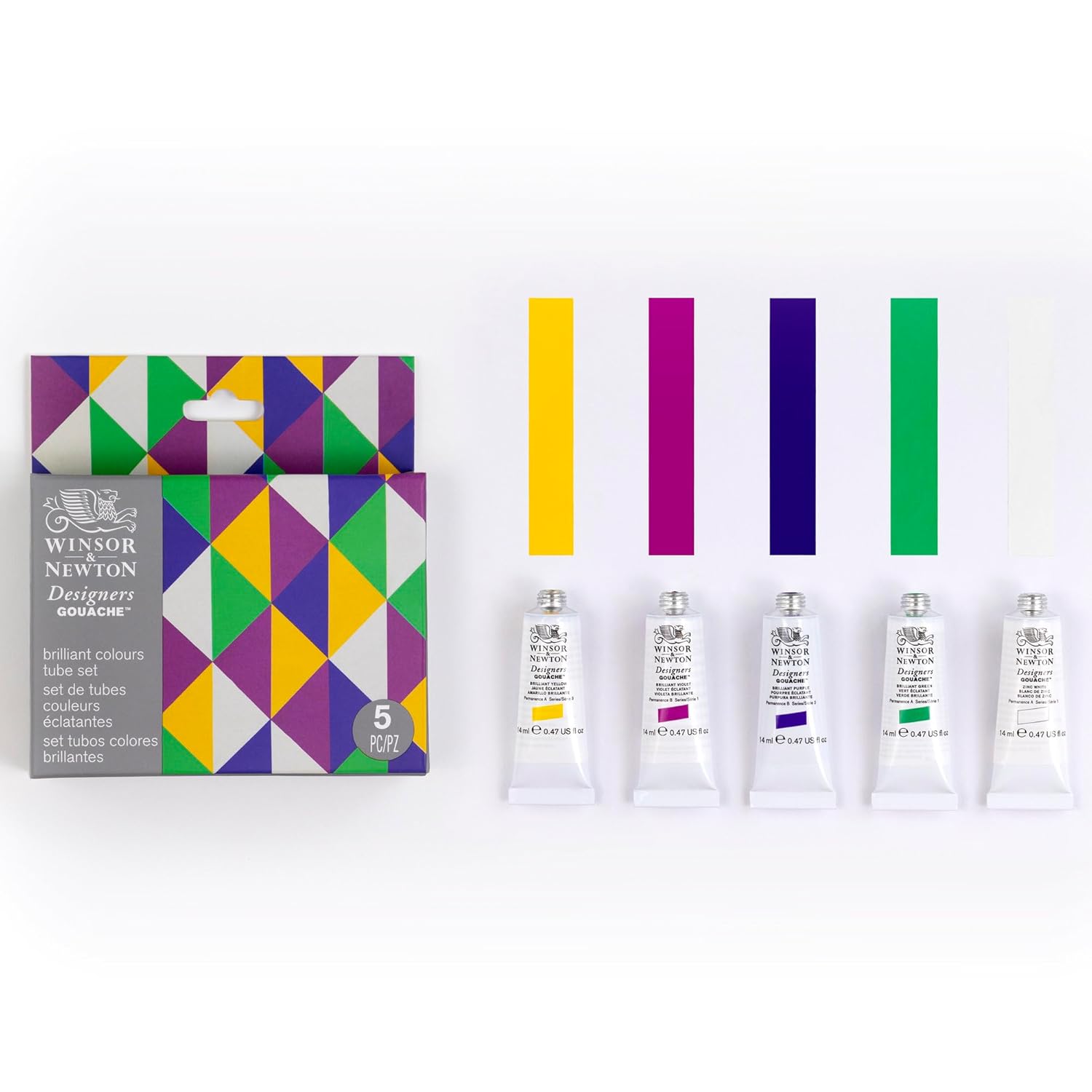 Winsor & Newton Designers Gouache Brilliant Set, 5 x 14ml Tubes