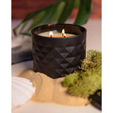 - Coastal Jasmine Scented Candle, Three-Wick, 100% Natural Soy Wax, Signature Collection, Notes Of Jasmine & Coastal Moss, Black